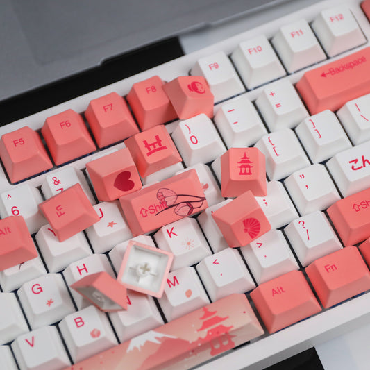 Cheery Blossom PBT Dye-Sub XDA Keycaps